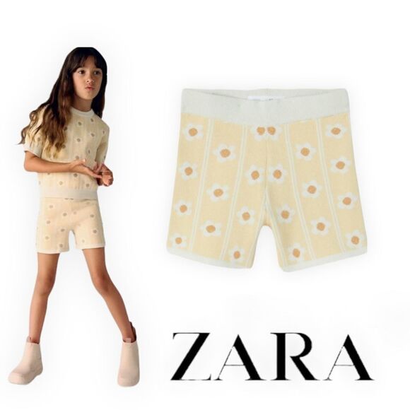 ZARA Kids | Yellow | JACQUARD KNIT SHORTS - Picture 1 of 6